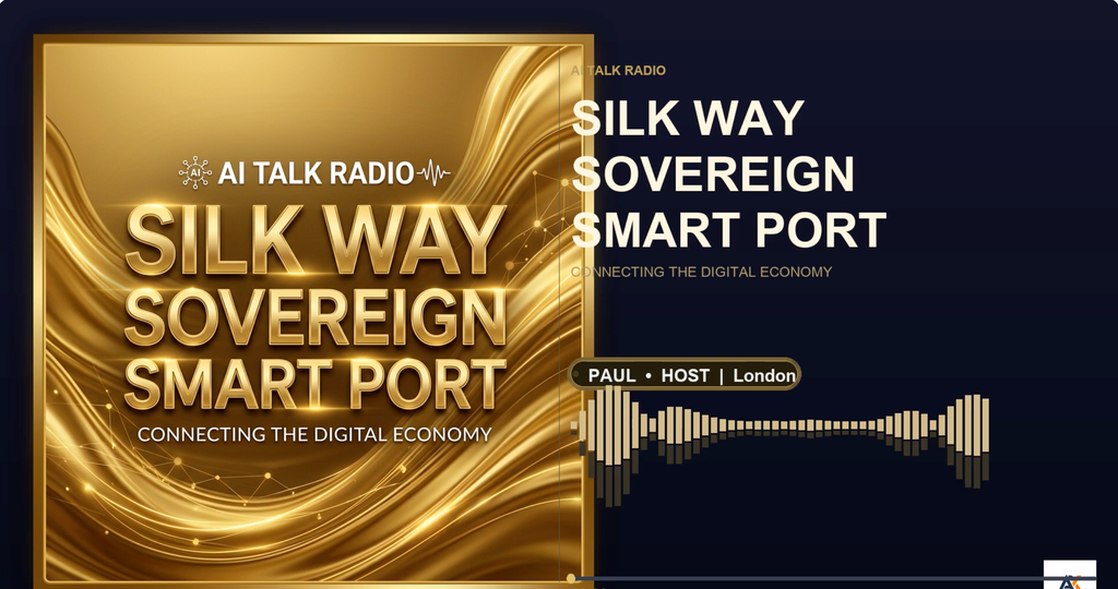 Silk Way Sovereign Smart Port: Connecting the Digital Economy | Axina AI Talk Radio - Cover Image